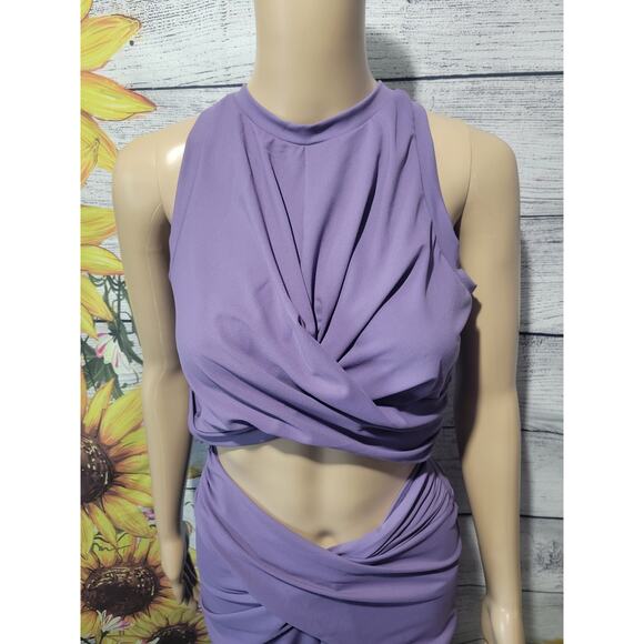 Susana Monaco x Revolve  Wrap Front Top and Bottom Dress Plum Size M NWT - Picture 2 of 9
